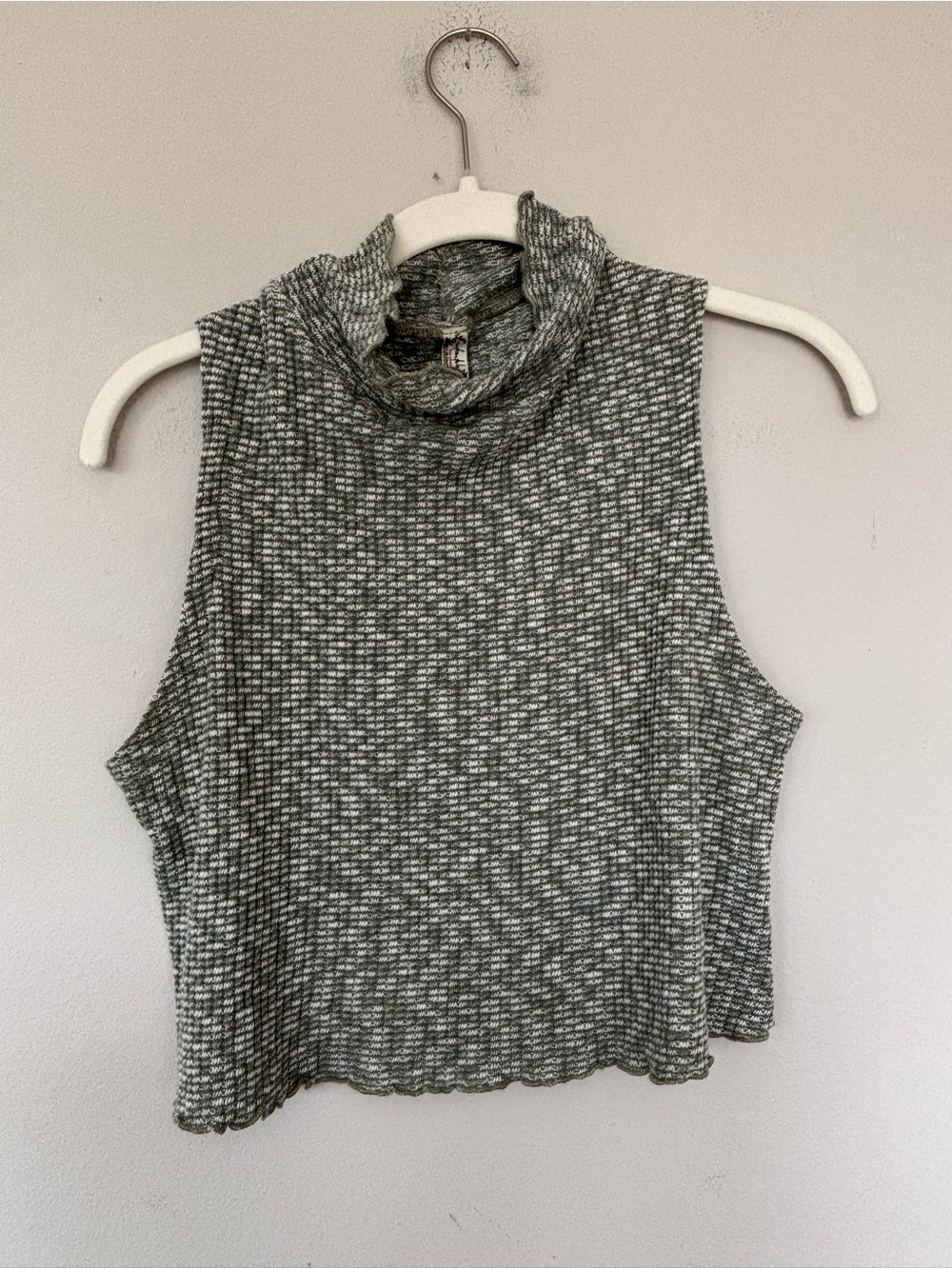 Free People Sleeveless Cowl Neck Tank - Gray and White